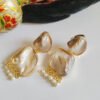 Baroque Mother of Pearl Brass Earrings 001