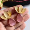 Baroque Mother of Pearl Brass Earrings 010