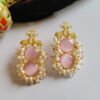 Baroque Mother of Pearl Brass Earrings 012
