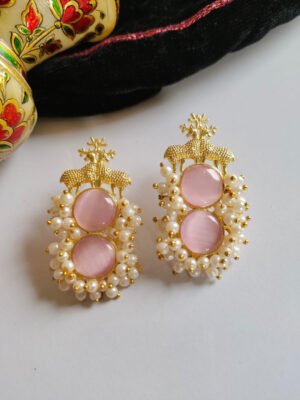 Baroque Mother of Pearl Brass Earrings 012