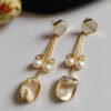 Baroque Mother of Pearl Brass Earrings 013
