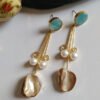 Baroque Mother of Pearl Brass Earrings 014