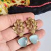 Baroque Mother of Pearl Brass Earrings 016