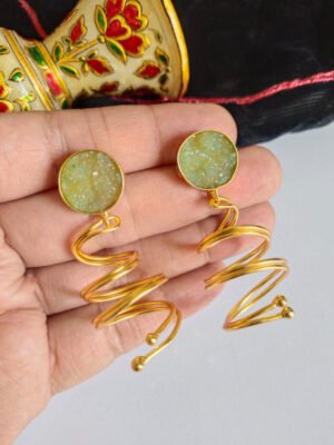Baroque Mother of Pearl Brass Earrings 017