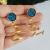 Baroque Mother of Pearl Brass Earrings 018
