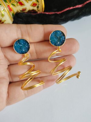 Baroque Mother of Pearl Brass Earrings 018