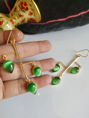 Baroque Mother of Pearl Brass Earrings 002