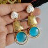 Baroque Mother of Pearl Brass Earrings 020