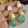 Baroque Mother of Pearl Brass Earrings 021