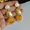 Baroque Mother of Pearl Brass Earrings 022