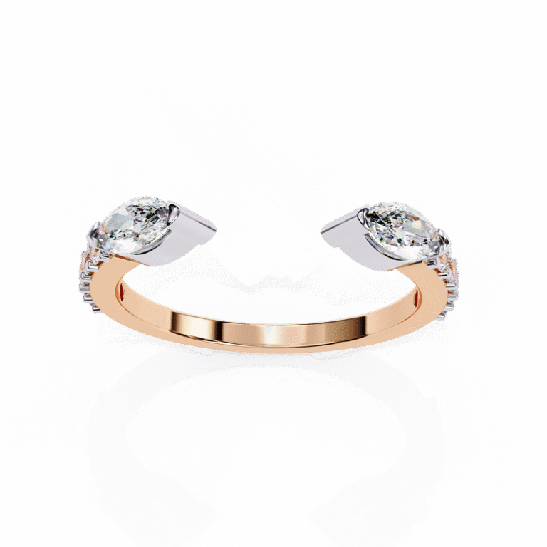 Brilliant Cut Lab Grown Diamond Ring in 14K/18K Gold – IGI & GIA Certified Luxury Band Rose Gold B0003