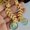Baroque Mother of Pearl Brass Earrings 024