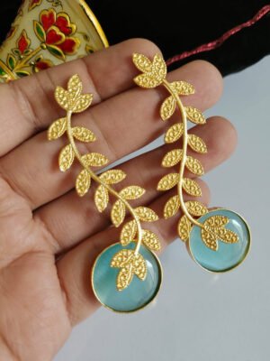 Baroque Mother of Pearl Brass Earrings 024
