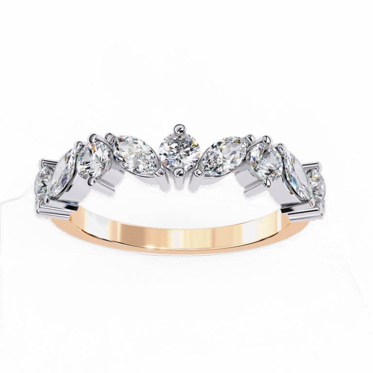 Premium Gold Ring with Lab Grown Diamond – IGI/GIA Certified 14K 18K Band for Women Rose Gold B0007