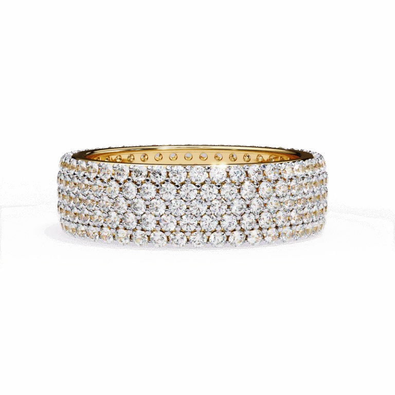 Elegant Women’s Band – 14K/18K Gold Ring with GIA & IGI Certified Lab Diamond Yellow Gold B0009