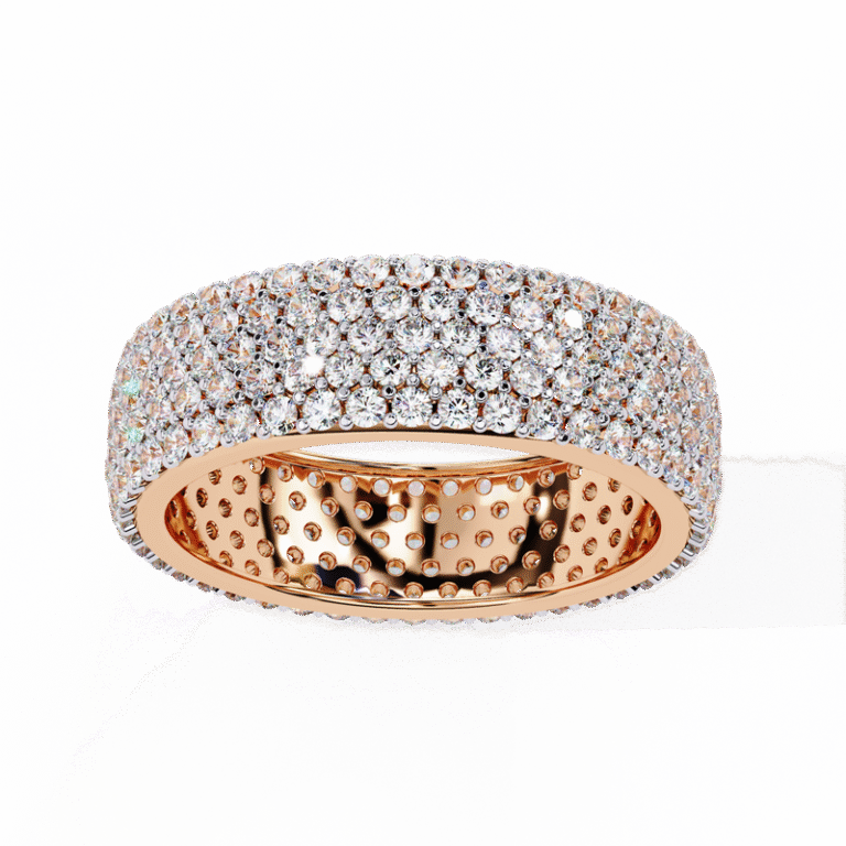 Elegant Women’s Band – 14K/18K Gold Ring with GIA & IGI Certified Lab Diamond Rose Gold B0009