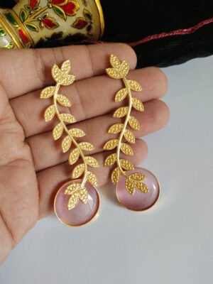 Baroque Mother of Pearl Brass Earrings 025
