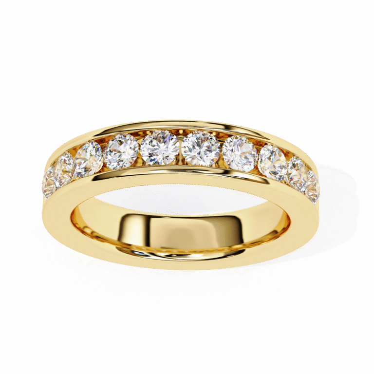 Brilliant Cut Lab Grown Diamond Ring in 14K/18K Gold – IGI & GIA Certified Luxury Band Yellow Gold B0014