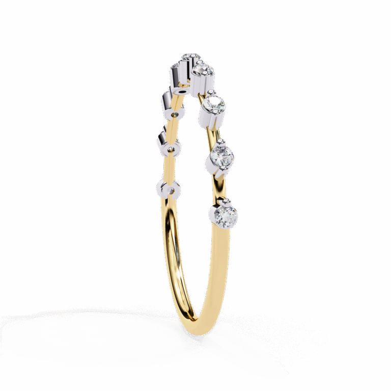 Elegant Women’s Band – 14K/18K Gold Ring with GIA & IGI Certified Lab Diamond Yellow Gold B0020