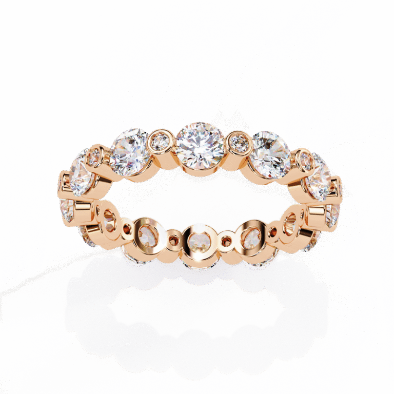 Premium Gold Ring with Lab Grown Diamond – IGI/GIA Certified 14K 18K Band for Women Rose Gold B0023
