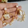 Baroque Mother of Pearl Brass Earrings 003