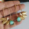 Baroque Mother of Pearl Brass Earrings 006