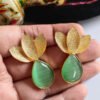 Baroque Mother of Pearl Brass Earrings 009
