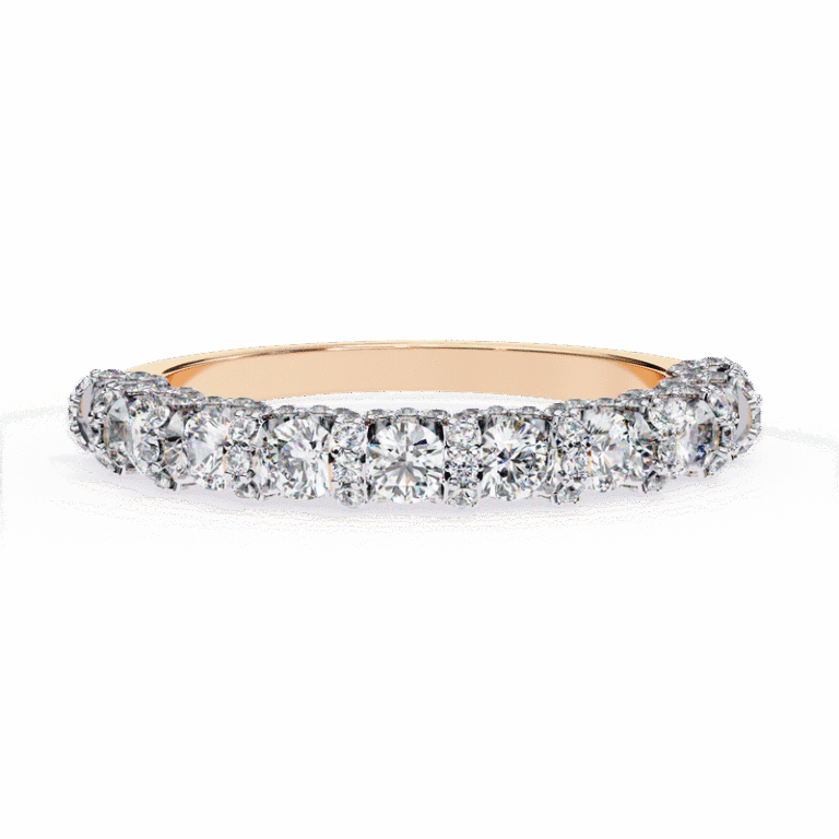 Luxury 14K 18K Gold Ring IGI GIA Certified Brilliant Cut Lab Grown Diamond Fine Jewelry Ring Band for Women Rose Gold B0012