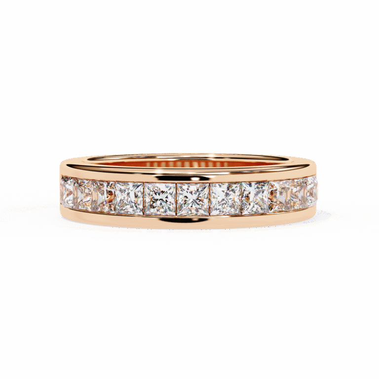 Women’s Fine Jewelry Band – 14K/18K Gold Ring with IGI GIA Certified Lab Diamond Rose Gold B0015