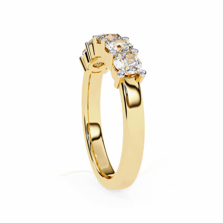 Luxury Lab Grown Diamond Ring for Women – 14K/18K Gold, IGI GIA Certified Yellow Gold B0016