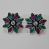 Ruby green Onyx Earring stud 925 Sterling Silver Jewelry With gemstone green onyx ruby faceted for Girls & Women gift item handmade earring E0113-GS