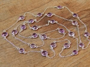 Natural Amethyst necklace natural 925 sterling silver necklace handmade necklace gemstone necklace gift for her NL0017-GS
