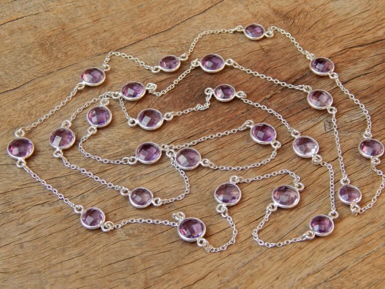 Natural Amethyst necklace natural 925 sterling silver necklace handmade necklace gemstone necklace gift for her NL0017-GS