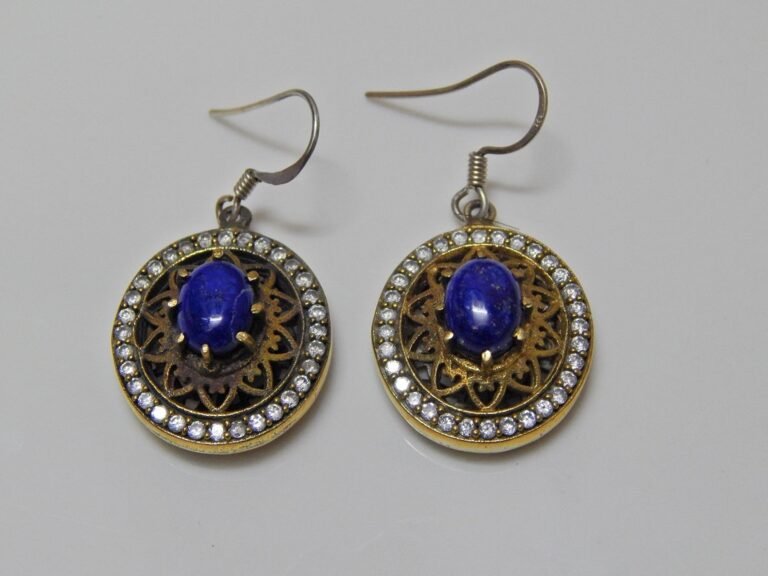 Natural Lapis Lazuli Earring , 925 Sterling Silver Jewelry With Gemstone Lapis Lazuli For Girls & Women, vintage earring, gift for her E0608-GS