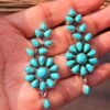Turquoise Gemstone Earring Studs, Silver Earring, Jewelry, Sterling Silver earring Gift, 925k, Handmade Earring Green gemstone Earring Stud E0673-GS