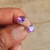 Amethyst Stud Earring, Amethyst Stud, 925 Silver, stud Earring, Amethyst jewelry handmade earring stud gift for her E0066-GS