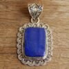 Lapis Lazuli Pendant-925 Sterling Silver Jewelry- Gemstone Lapis Lazuli-Cabochon Handmade- For Girls & Women Gift Pendant P0061-GS