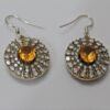 Citrine Earring ,925 Sterling Silver turkish Jewelry with gemstone earring citrine, zircon for Girls Women gift item ,Handmade E0382-GS