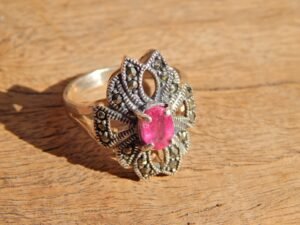 Natural Ruby Ring-925 Sterling Silver-Jewelry Ring-Gemstone Ring-Ruby Jewelry-Handmade-Faceted R0024-GS