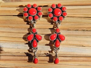 Natural Coral Earring-925 Sterling Silver Jewelry With Gemstone Coral Earring-fine Earring, For Girls & Women Gift item E0019-GS