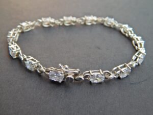 Cubic zirconia bracelet-925 Sterling Silver-Jewelry bracelet-Gemstone- zircon Jewelry-Handmade bracelet-Faceted BR0097-GS