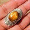 Tiger Eye Ring ,925 Sterling Silver Jewelry With Gemstone Tiger Eye Ring Cabochon- Gift item R0187-GS