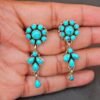 Turquoise Gemstone Earring Studs, Silver Earring, Jewelry, Sterling Silver earring Gift, 925k, Handmade Earring, gemstone Earring Stud E0729-GS