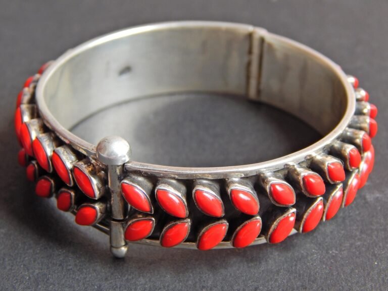 Coral Gemstone Bangle, Silver jewelry,925 Sterling Silver Bangle, Gift, Handmade Bangle, Coral Gemstone Bangle B0046-GS