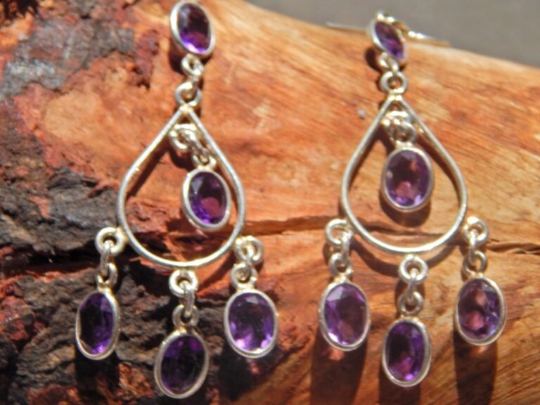 Amethyst Earring 925 Silver Earring jewelry Amethyst jewelry handmade earring gift for her women earring faceted gemstone E0743-GS