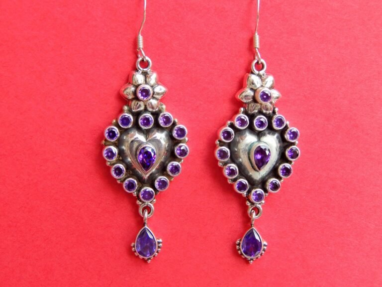 Amethyst Earring, 925 Silver Earring, Amethyst jewelry gemstone jewelry handmade earring faceted earring gift for her E0670-GS