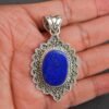 Lapis Lazuli Pendant-925 Sterling Silver Jewelry- Gemstone Lapis Lazuli-Cabochon Handmade- For Girls & Women Gift Pendant P0036-GS