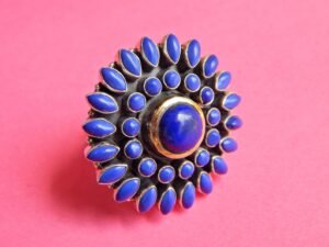 Lapis Lazuli Ring,925 sterling Silver Jewelry ring with gemstone Lapis lazuli cabochon for Girls & women gift item handmade ring R0124-GS