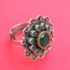 925 Sterling Silver Jewelry ring gemstone natural emerald faceted for Girls & Women gift Rings handmade ring R0273-GS