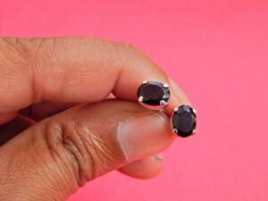 Black Onyx Earring stud 925 Sterling Silver Jewelry Earring stud With Gemstone Black Onyx faceted For Girls & Women gift item E0067-GS